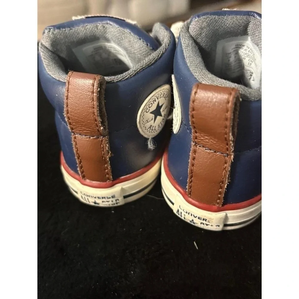 Converse Chuck Taylor All Star‎ Street Mid Navy Leather Infant Shoes 6 758186C